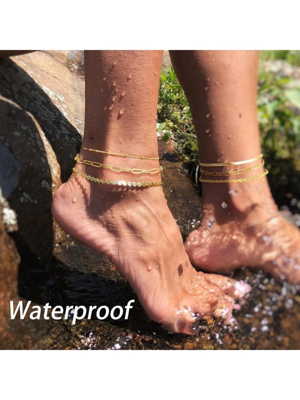 Stylish Waterproof Dainty Ankle Bracelets for Women - Perfect Summer Accessory - Picture 6 of 9